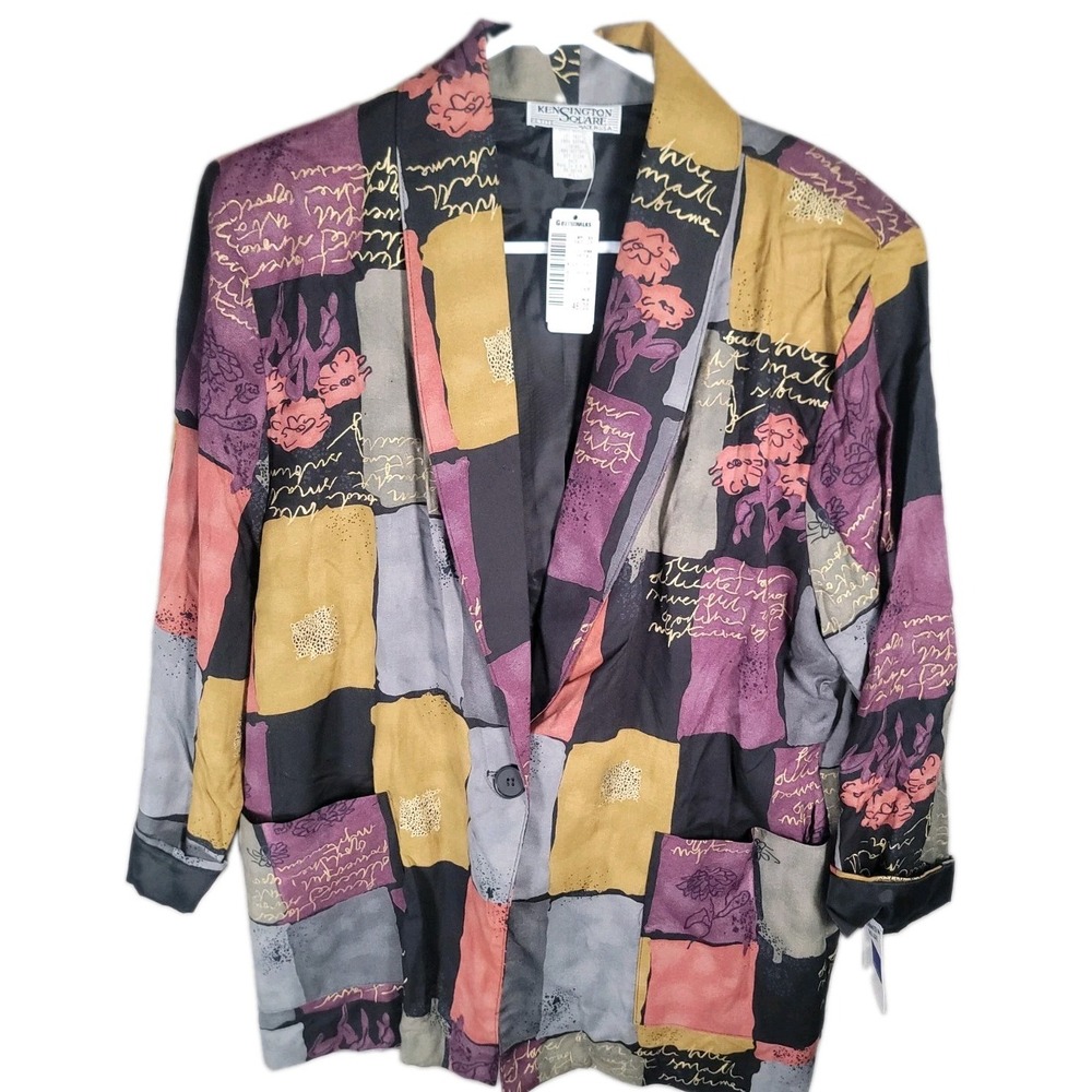 VTG Kensington Square Jacket Womens PL Petite Large NWT Art To Wear Blazer USA